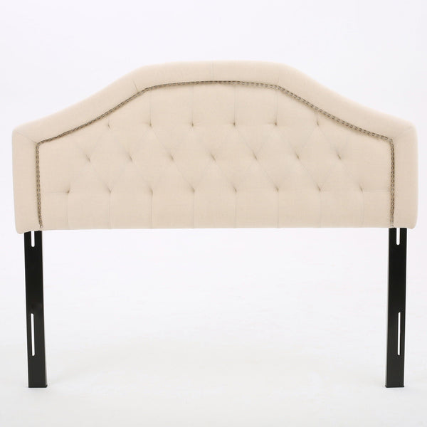 Queen & Full Size Headboard With Diamond Tufting And Nailhead Trim - Beige - Best Buy Furniture