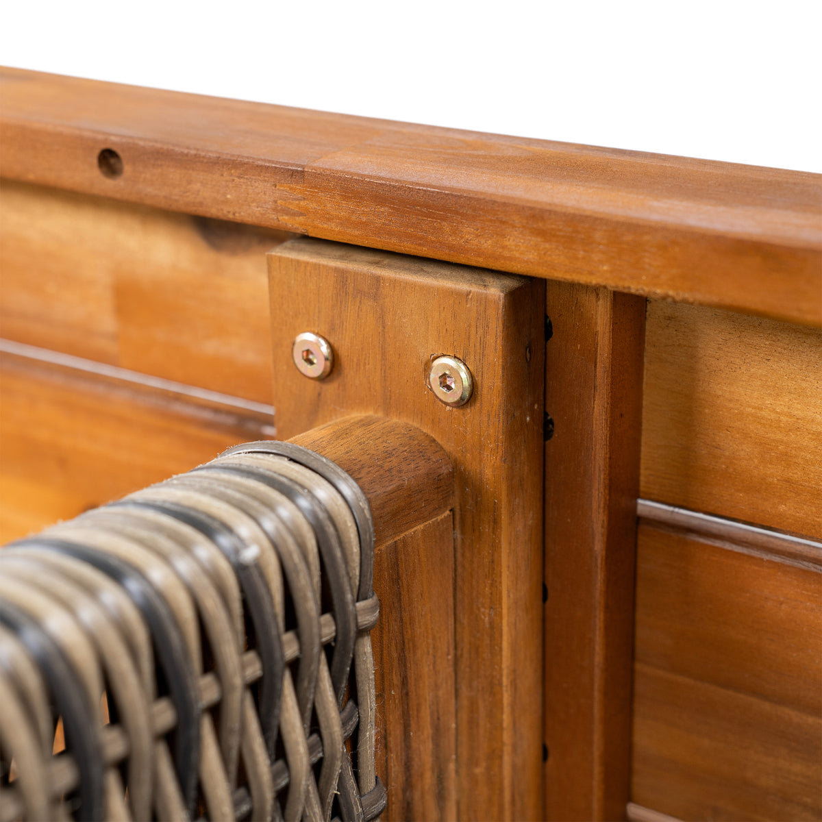 Outdoor Acacia Wood Bench with Teak Finish