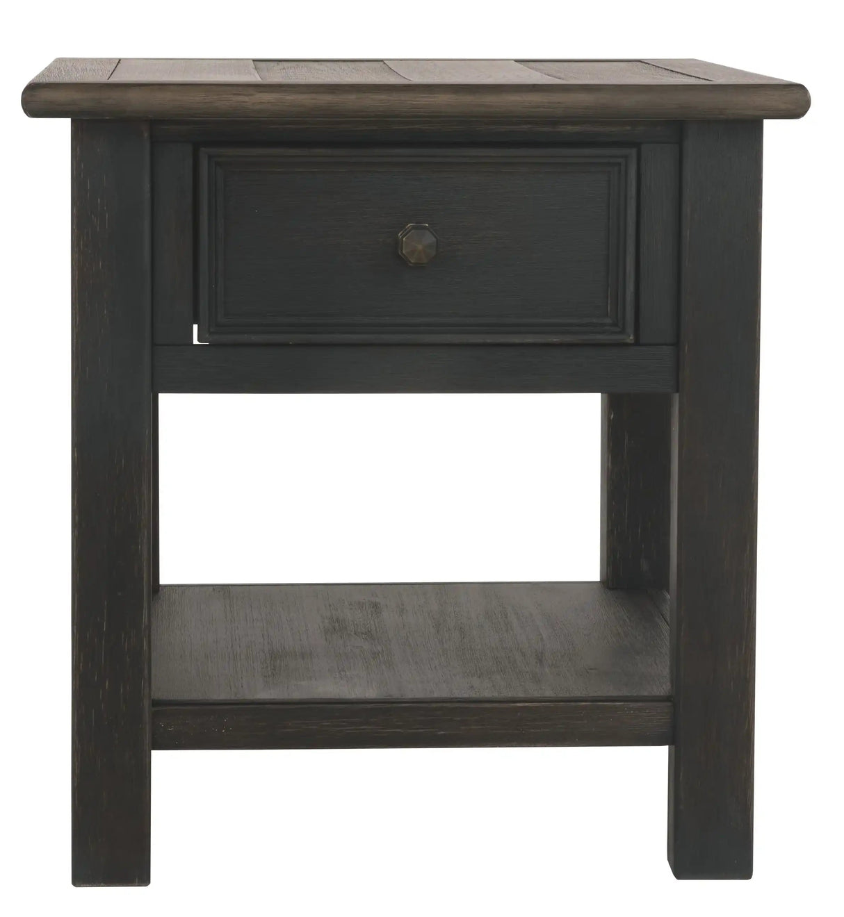 Tyler Creek - Rectangular End Table - Grayish Brown / Black - Best Buy Furniture