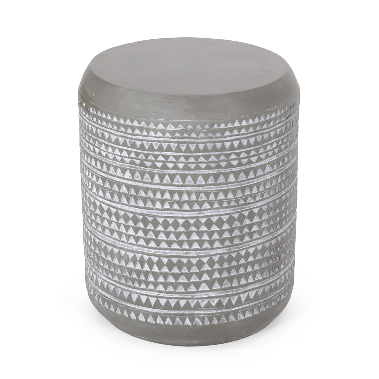 Outdoor Side Table With Cylindrical Shape - White - Best Buy Furniture