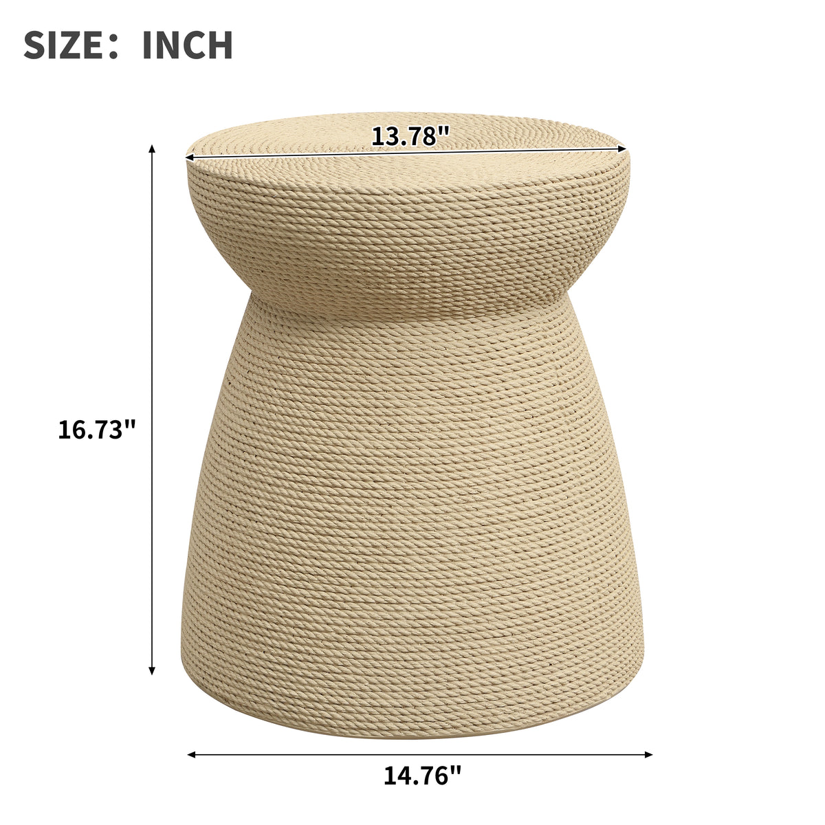 Simulated Rattan MGO Side Table – Versatile Indoor & Outdoor Accent