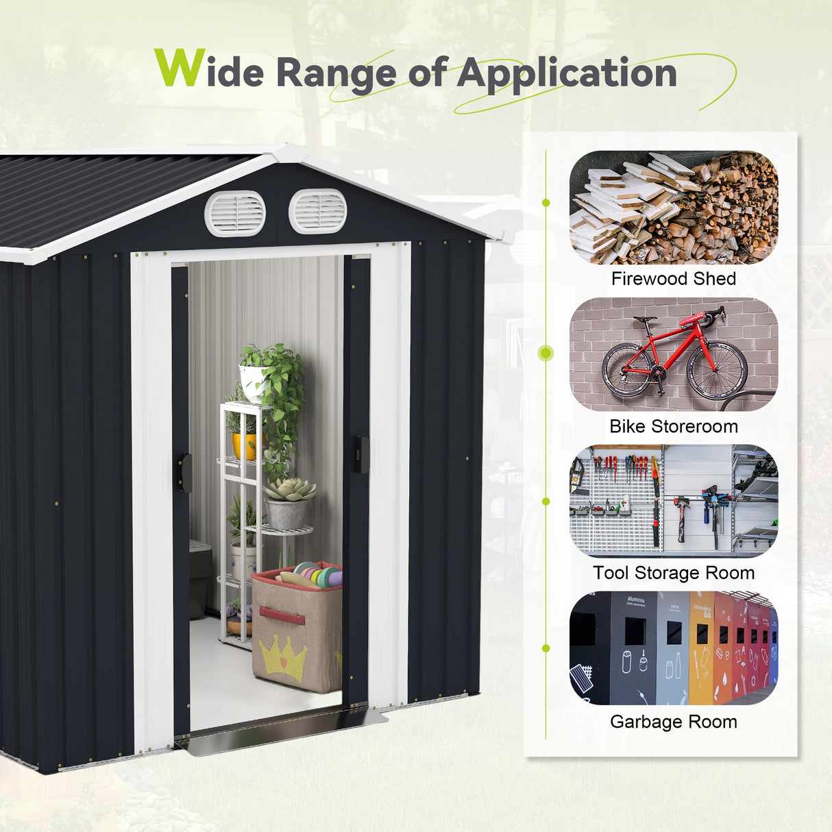 Campcraft 8x6 FT Outdoor Metal Storage Shed