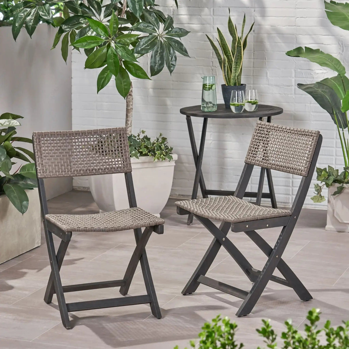 Bistro Foldable Chair With Wicker Backrest - Best Buy Furniture