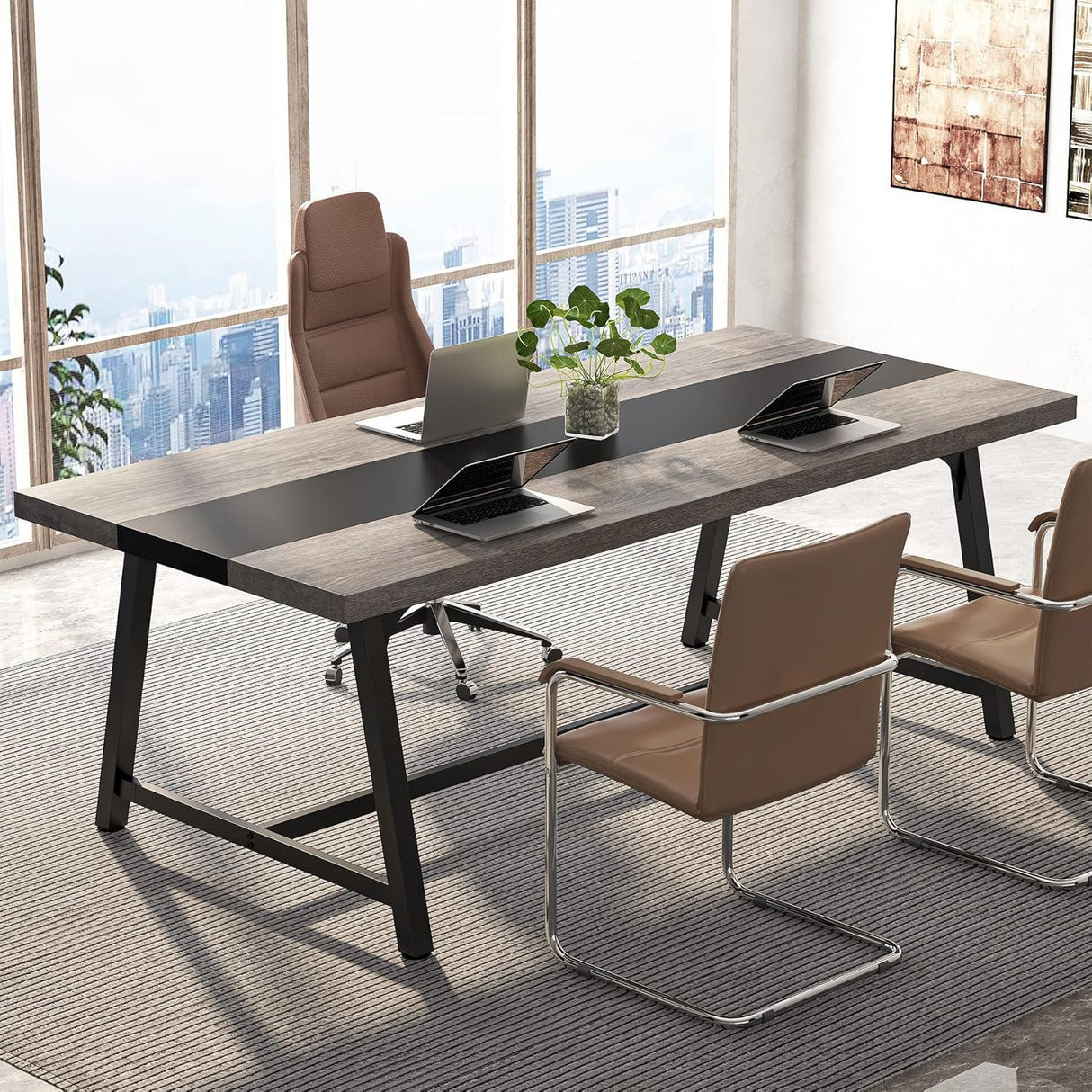 Modern Rectangular Conference Table For 6 - 8 People