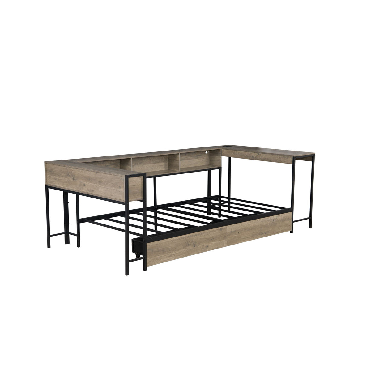Bedepot Twin Storage Bed with Bookcase