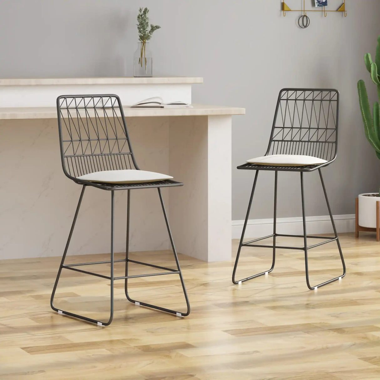 Yearning - Iron Counter Stool With Water Resistant Cushion - Best Buy Furniture