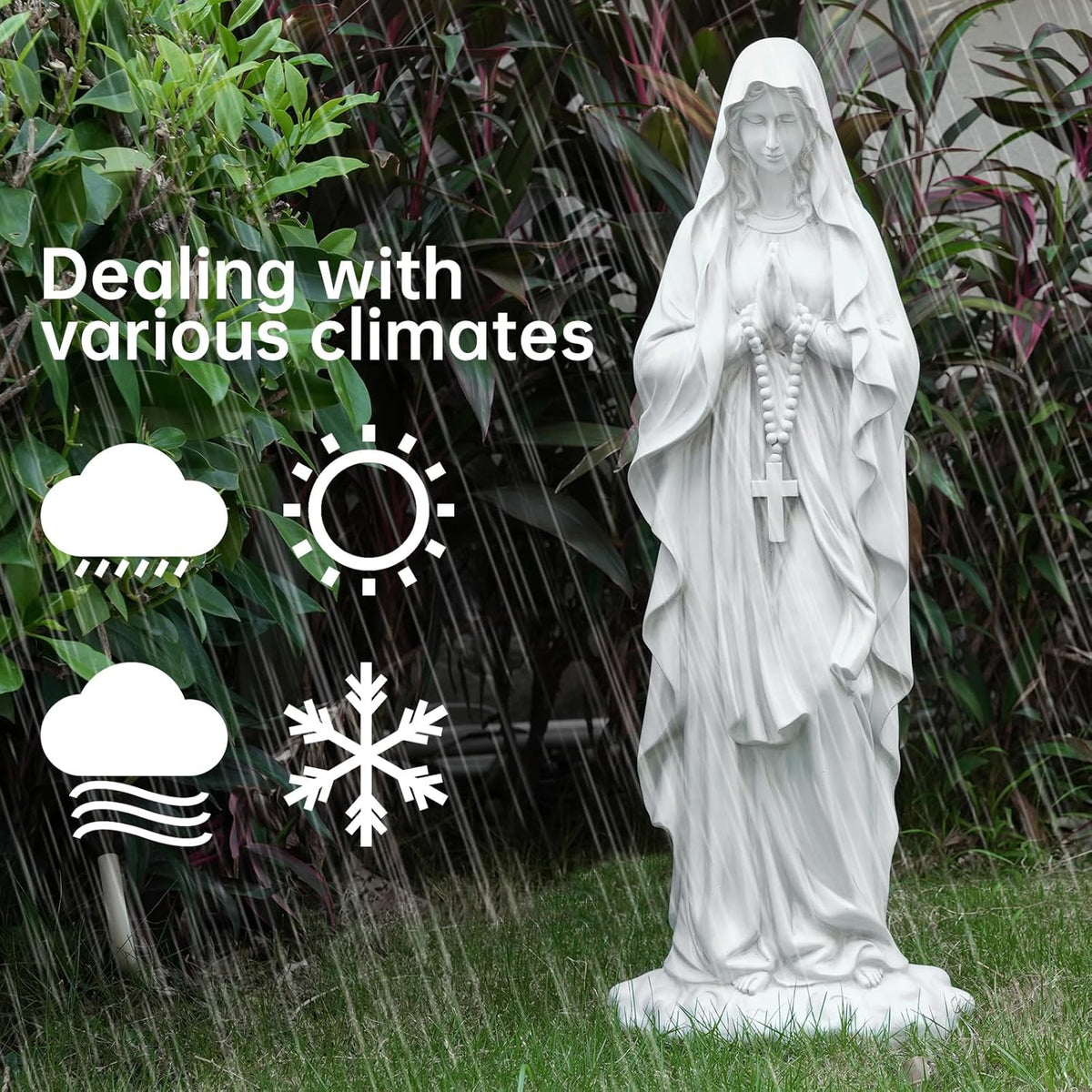Best Garden 31.5" Large Madonna Prayer Statue with Weather-Resistant Resin - view 6
