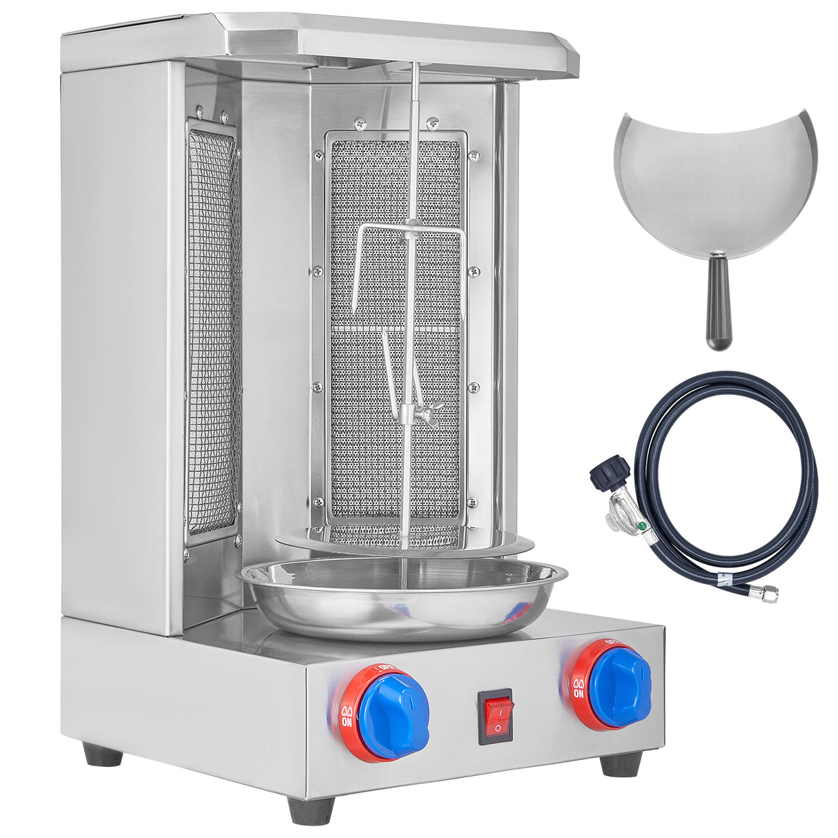 Shawarma Grill Machine, 13 lbs Capacity, 2 Burners Gas Vertical Broiler