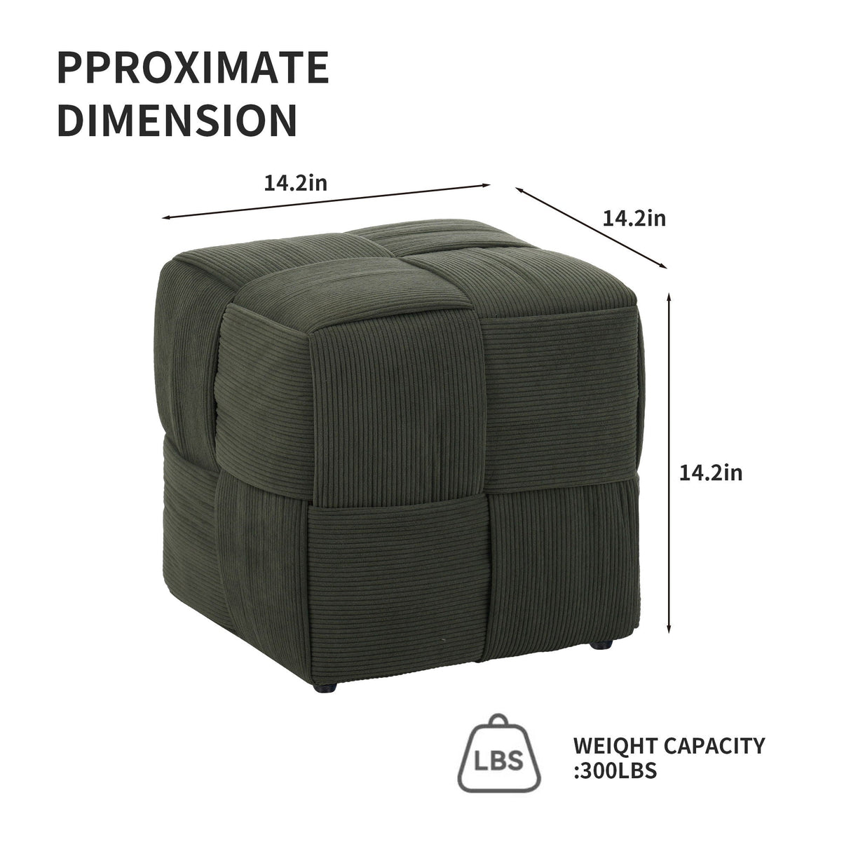 Square Ottoman Foot Rest With Woven Design