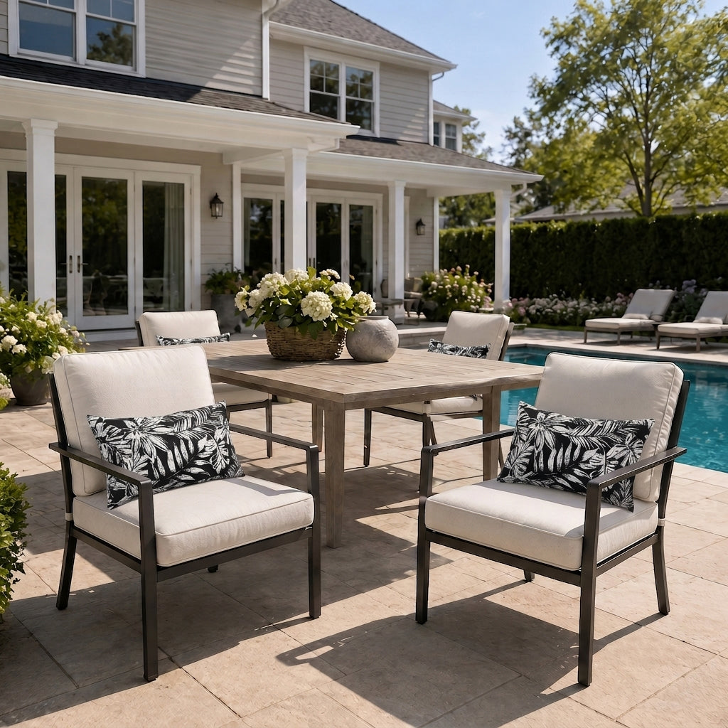 2 Pack Outdoor Lumbar Pillow with Inserts