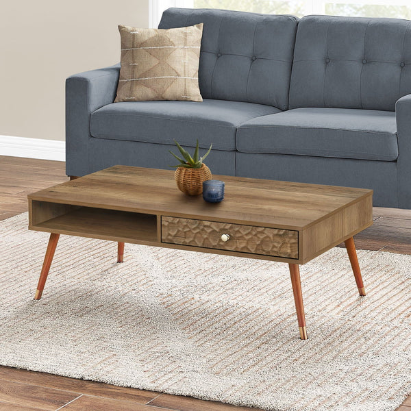 Coffee Table, Accent, Cocktail, Rectangular, Storage, Living Room, Wood Legs, Mid Century - Walnut - Best Buy Furniture
