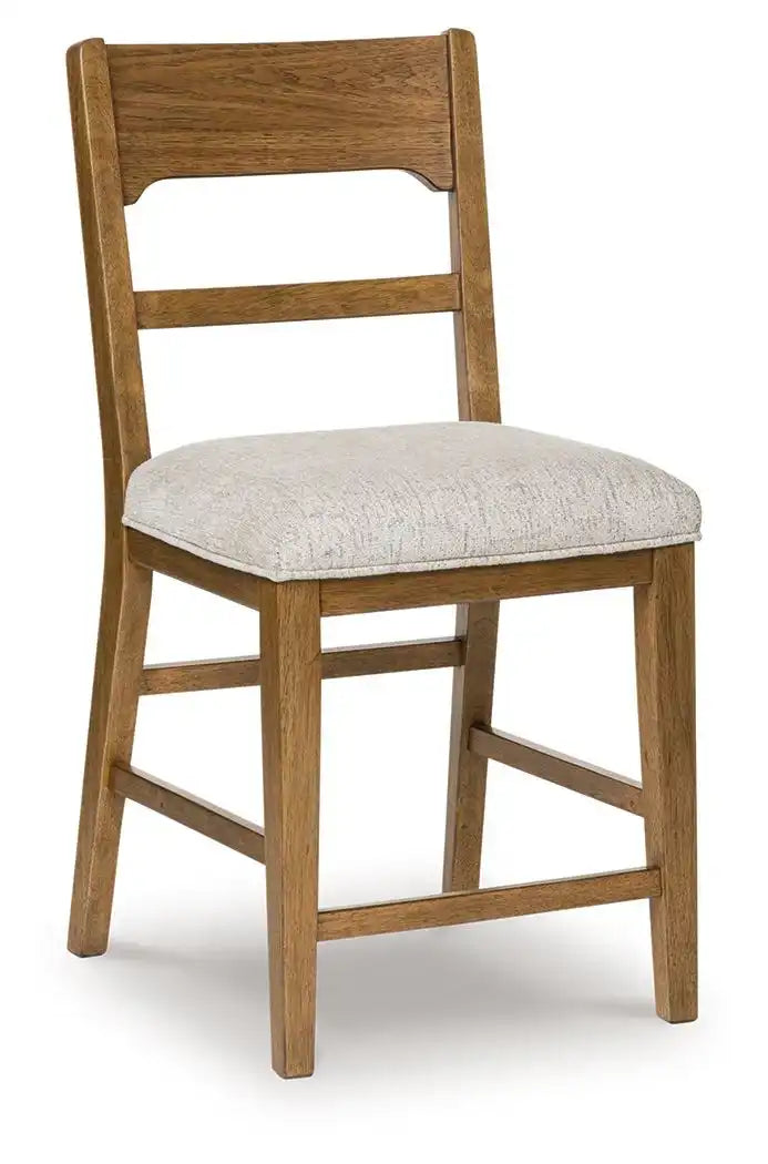 Cabalynn - Upholstered Barstool (Set of 2) - Oatmeal / Light Brown - Best Buy Furniture