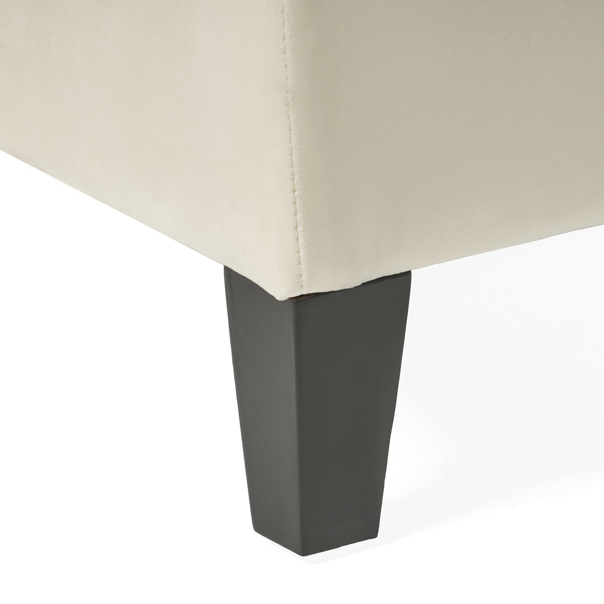Button Tufted and Diamond Stitched Storage Ottoman