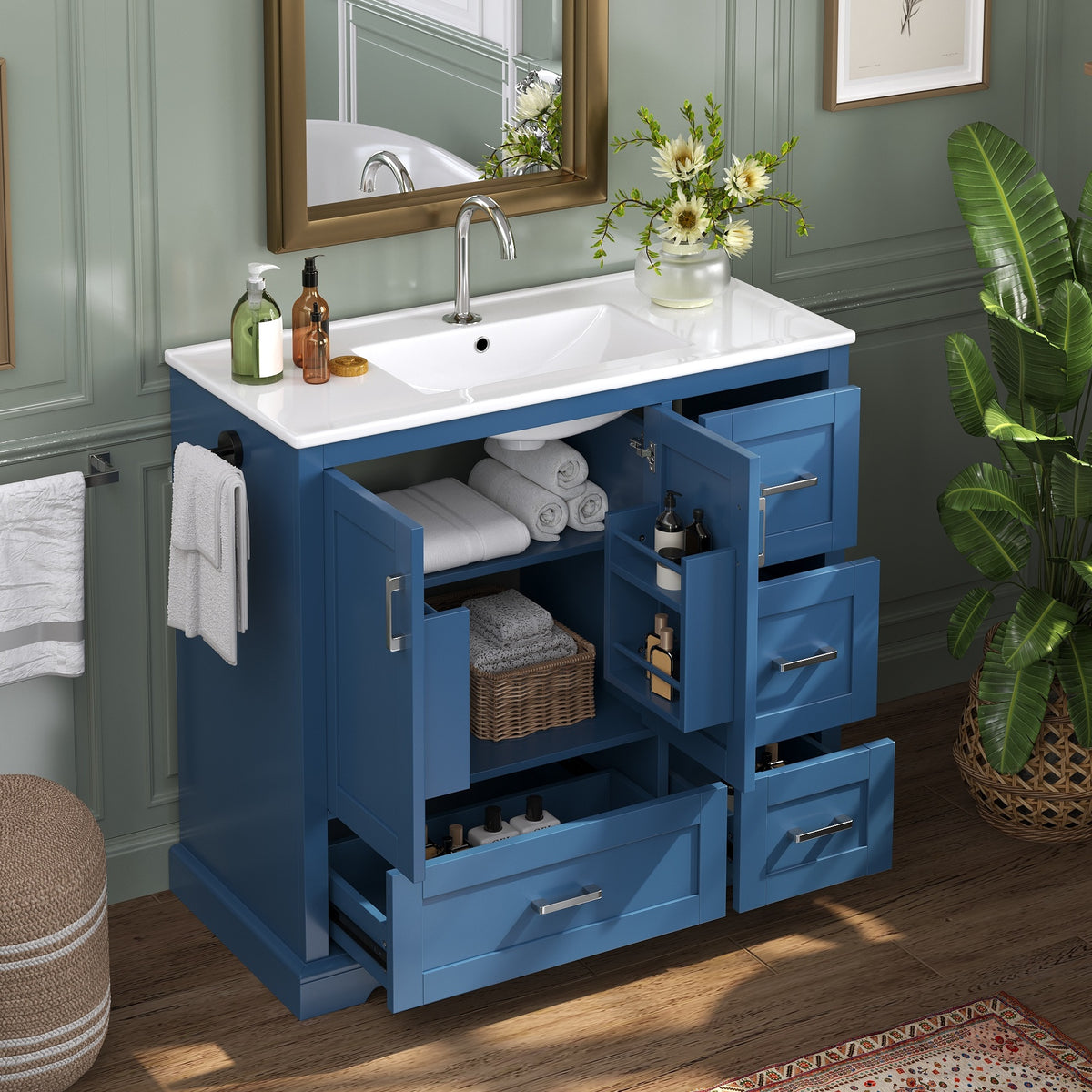 42" Bathroom Vanity in Navy Blue