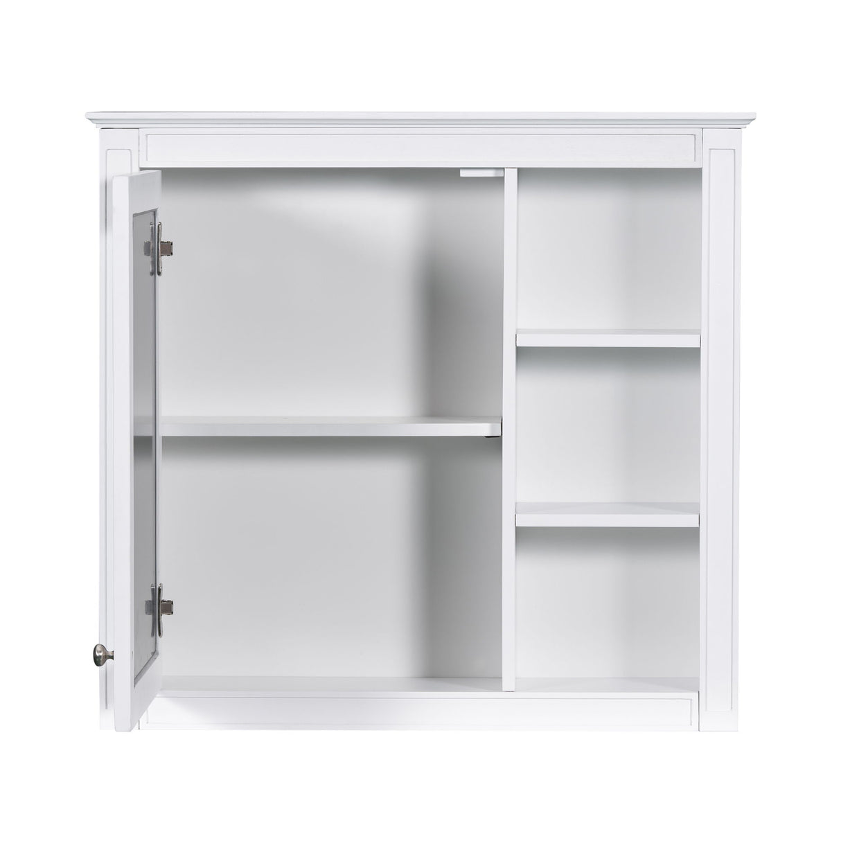 Bathroom Vanity With Top Sink, 2 Doors And 3 Drawers, Freestanding Set With Mirror Cabinet