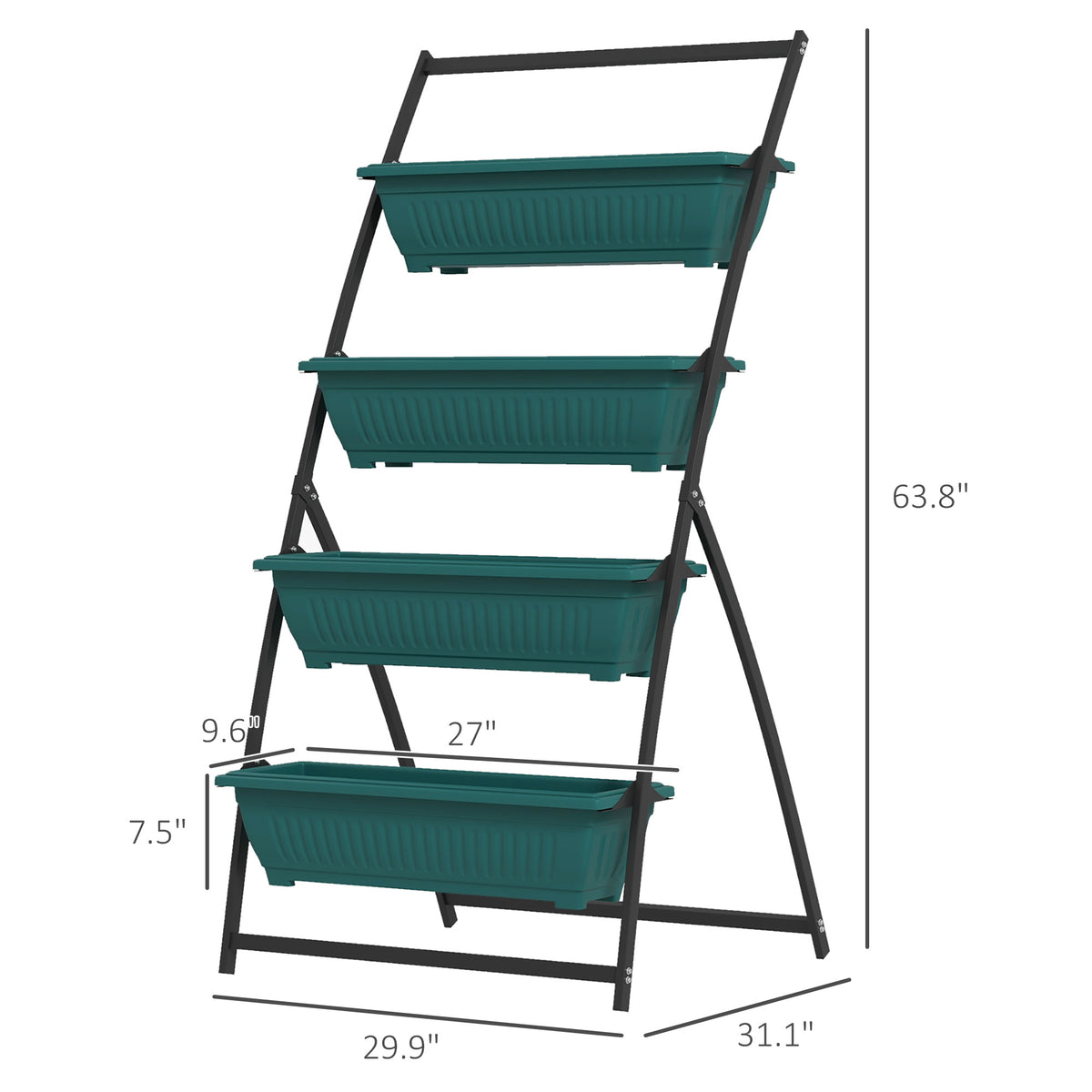 4-Tier Vertical Raised Garden Planter with 4 Boxes