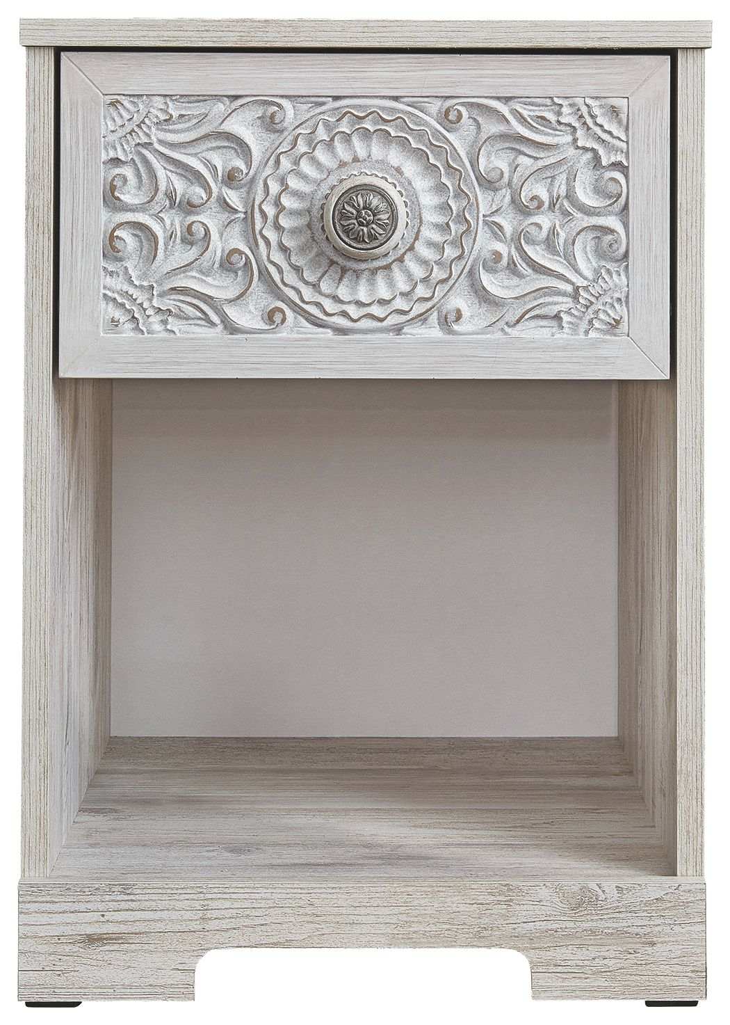 Paxberry - One Drawer Night Stand - Whitewash - Best Buy Furniture