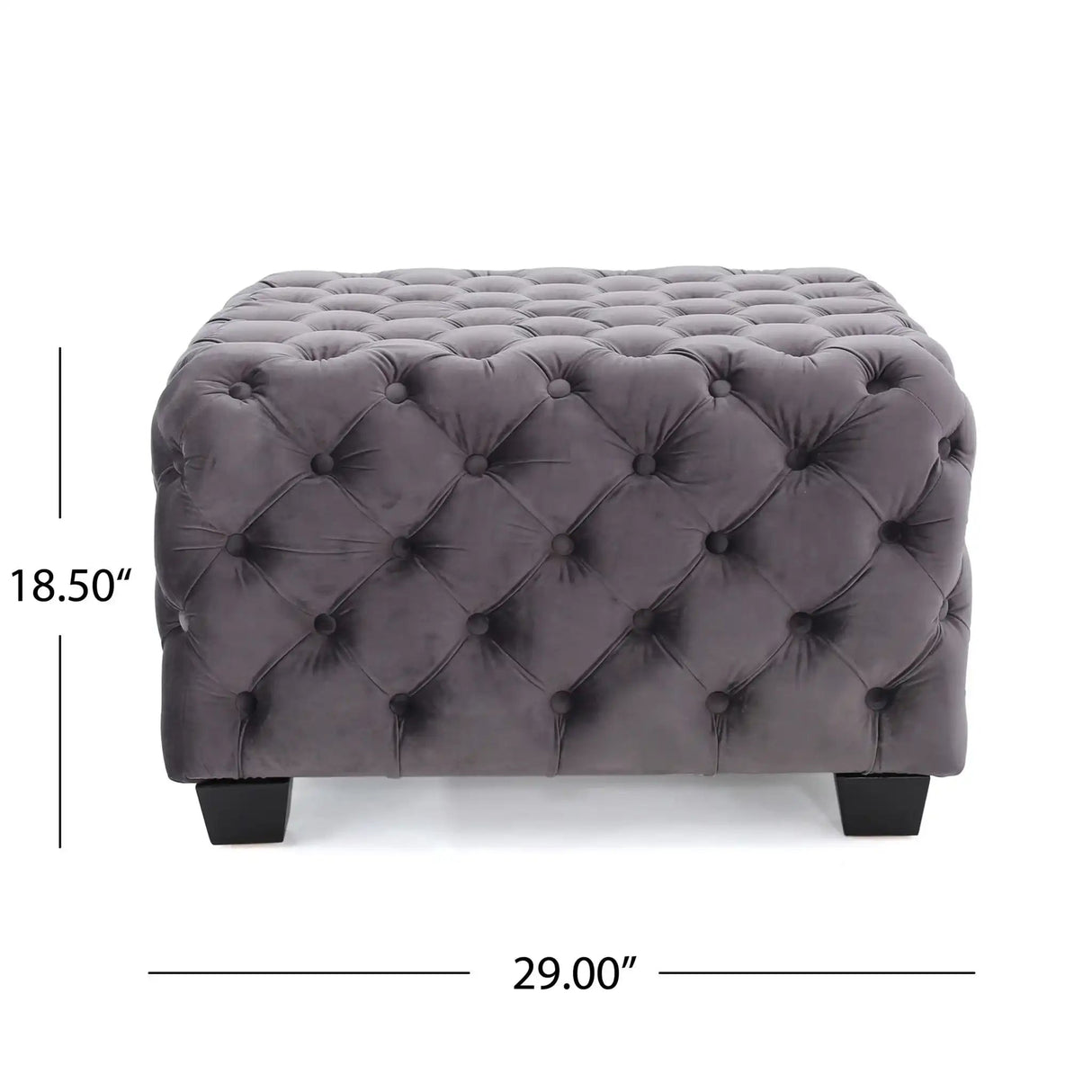 Modern Glam Ottoman With Velvet Upholstery And Button Tufted Design - Best Buy Furniture