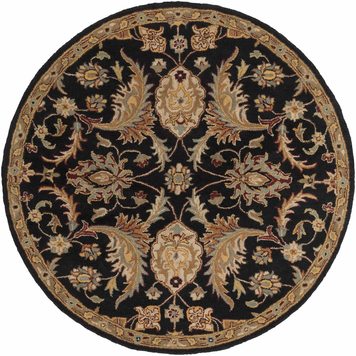 Blomkest Black&Yellow Traditional Wool Carpet