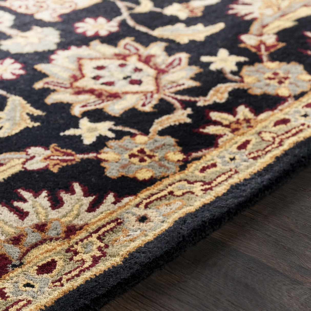 Blomkest Black&Yellow Traditional Wool Carpet