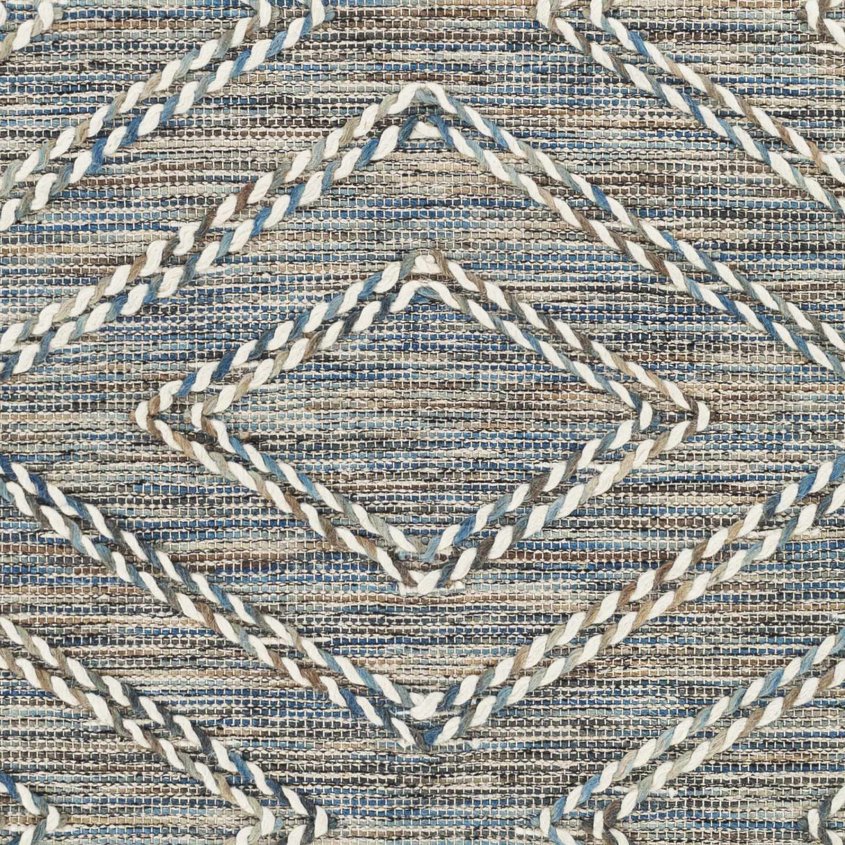 Blue Bogwalk Wool Blend Braided Tassel Area Rug - Clearance