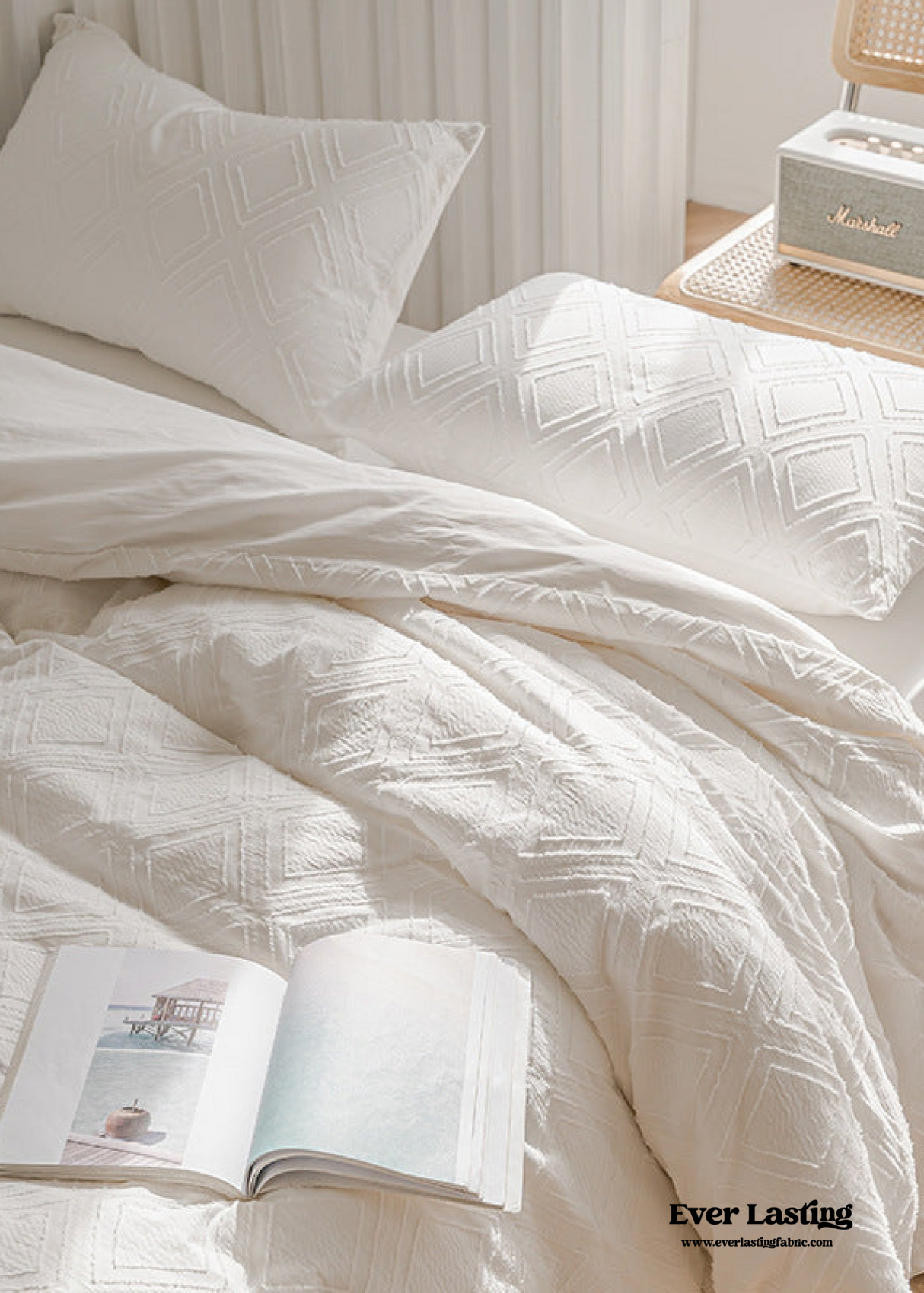 Boho Tufted Bedding Set / White