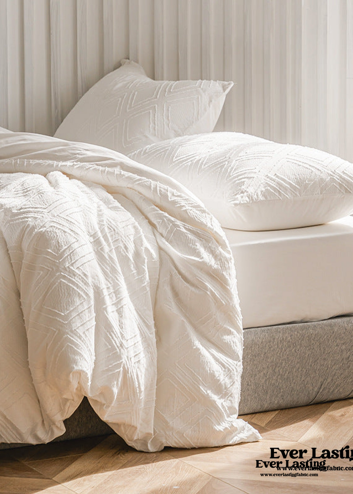 Boho Tufted Bedding Set / White
