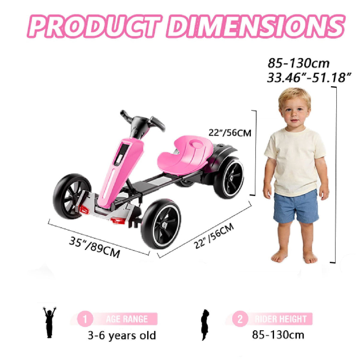 Bota Toy Electric Kids Pedal Go Kart with Adjustable Seat and Foldable Design - view 12
