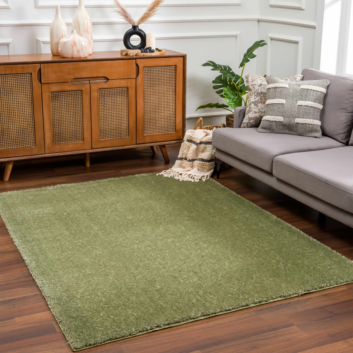 Boutique Rugs Heavenly Solid Green Plush Rug - view 13