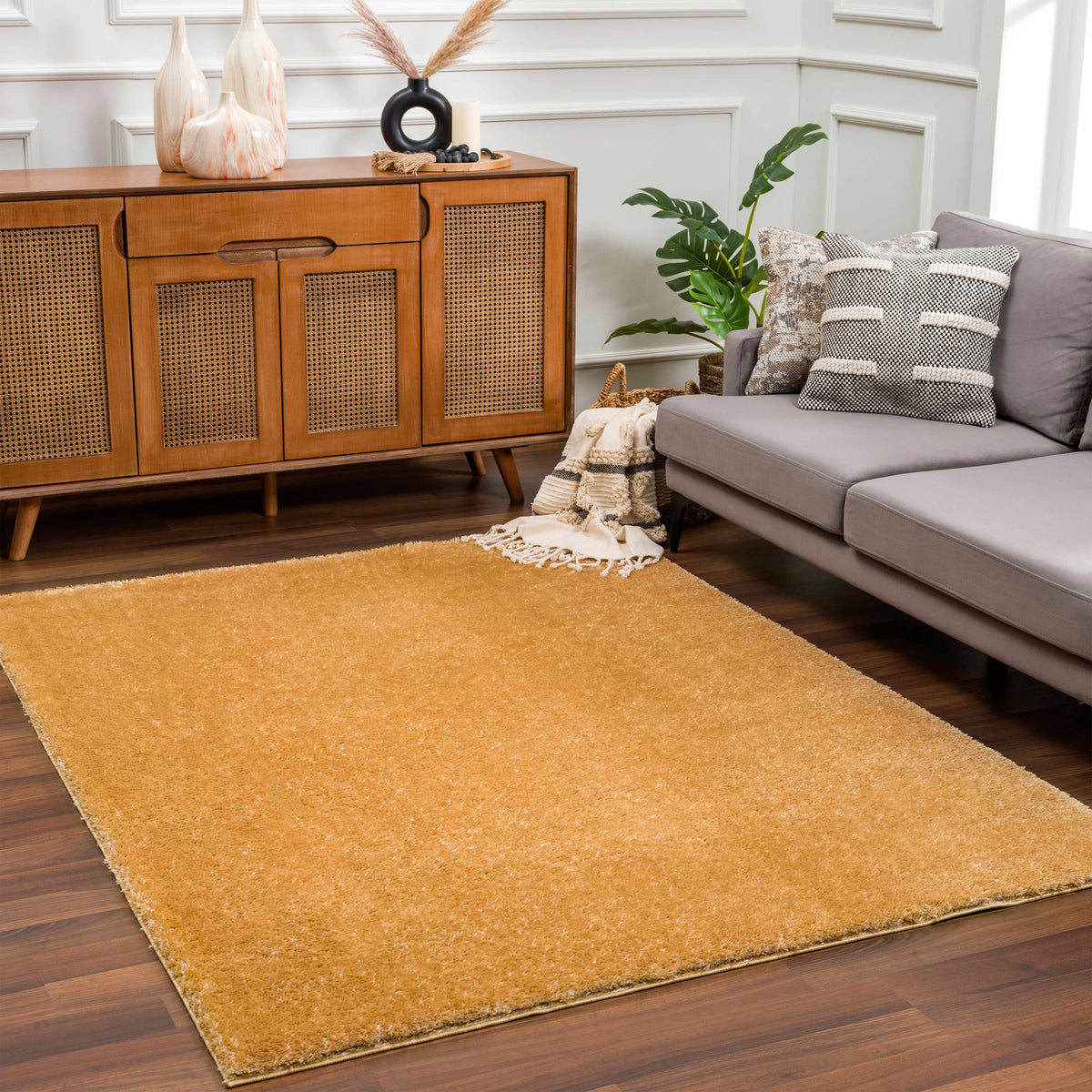 Boutique Rugs Heavenly Solid Mustard Plush Rug - view 11
