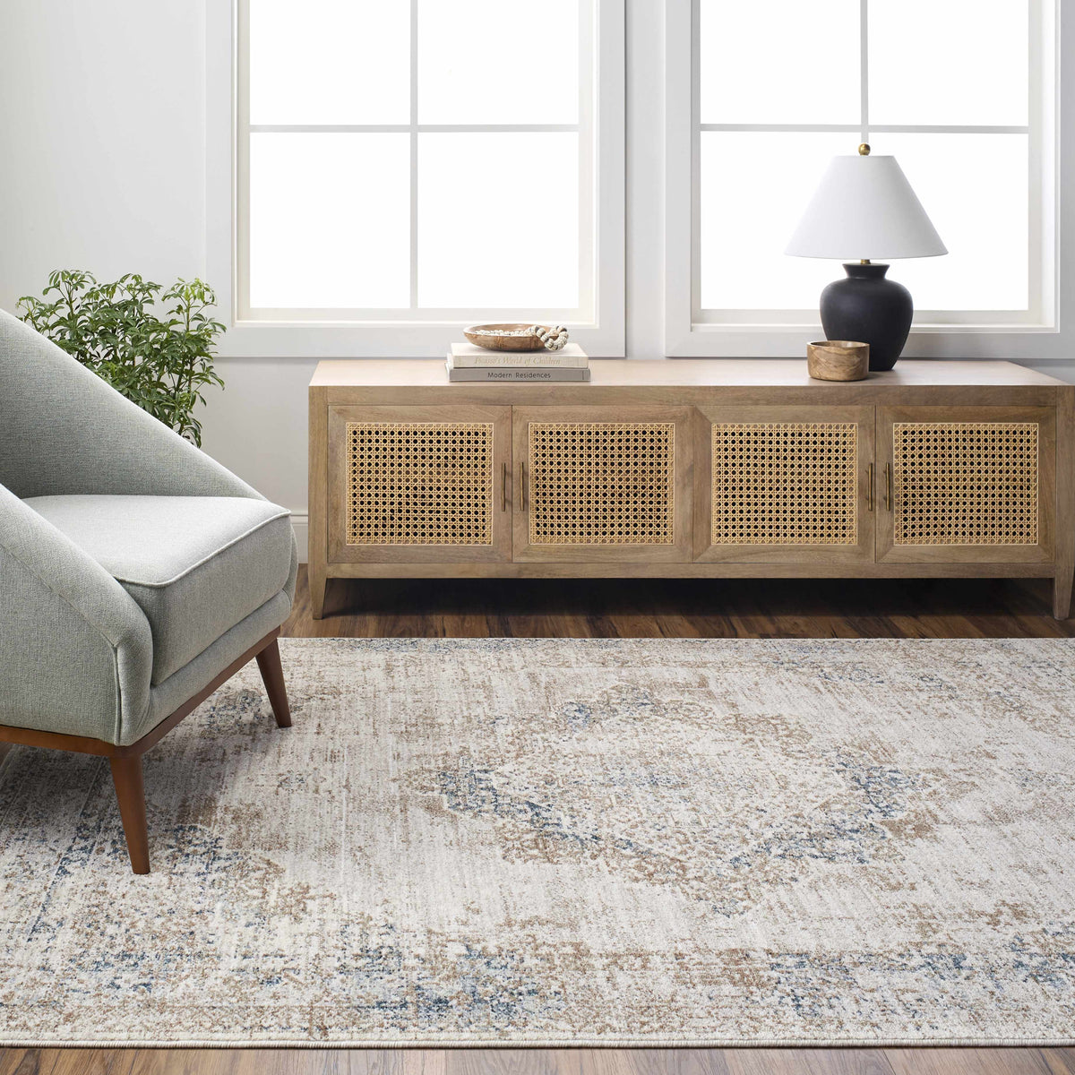 Boutique Rugs Kosta Beige & Blue Medallion Area Rug - view 2