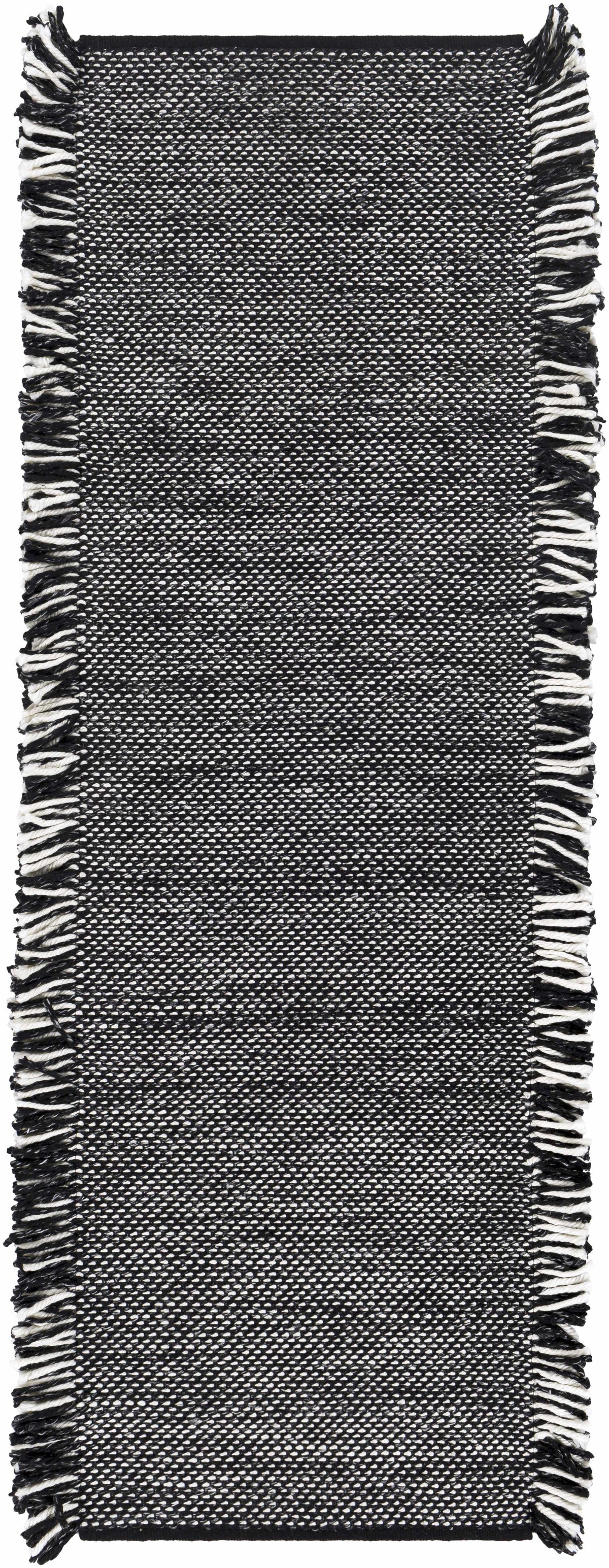 Boyden Black Area Rug with Tassels - Clearance