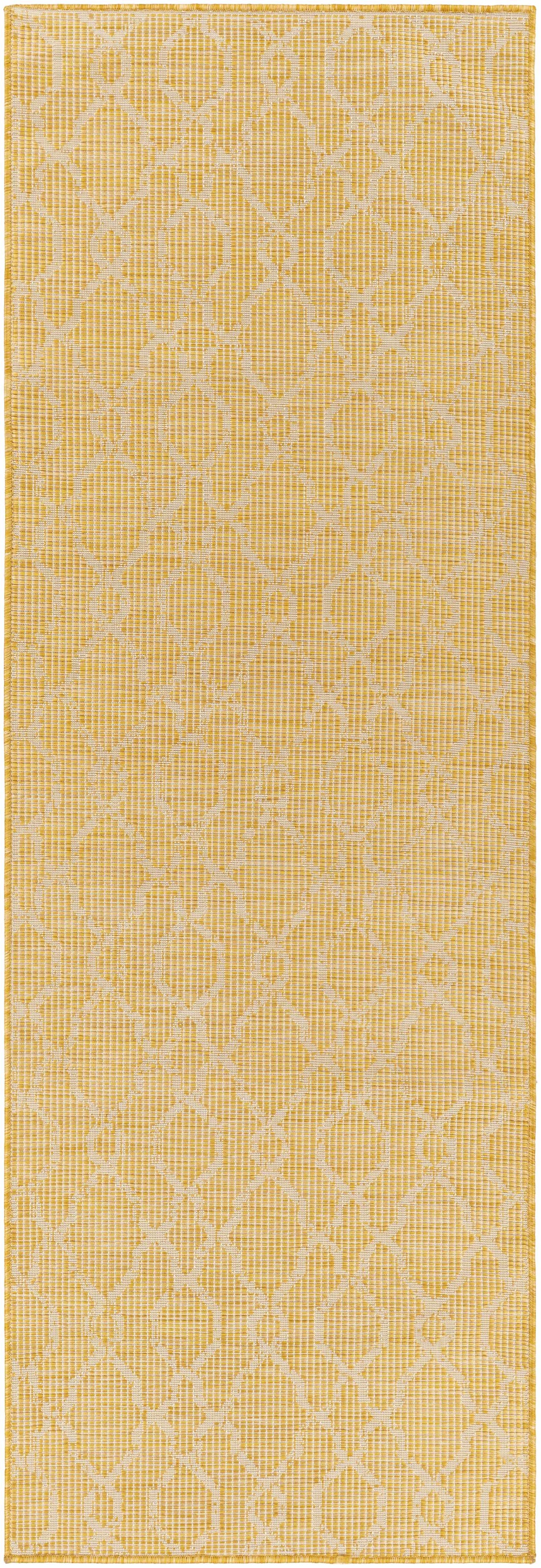 Brocton Yellow Flatweave Rug - Clearance