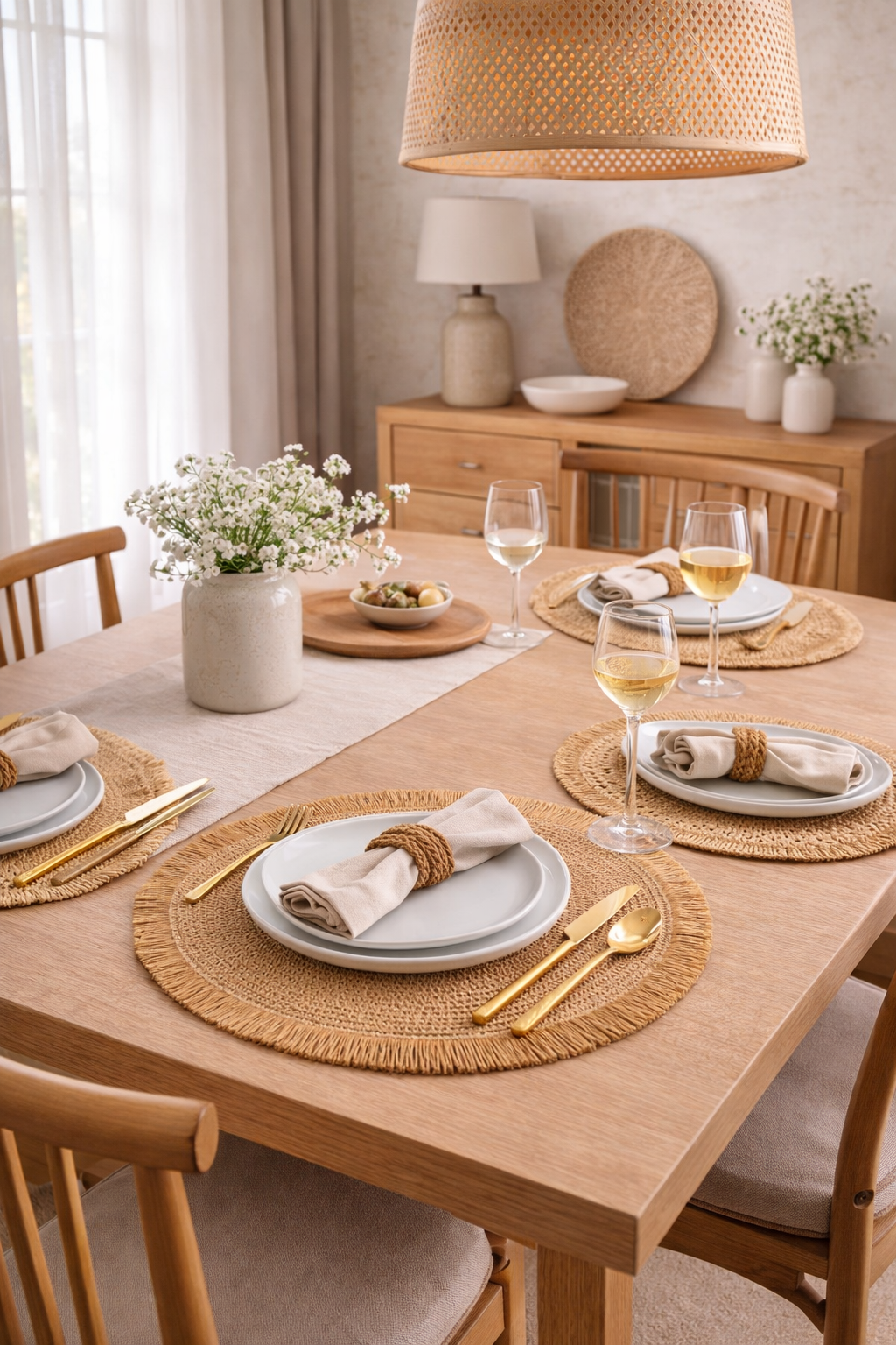 Busa Designs Santorini Straw Fringe Placemats - view 4