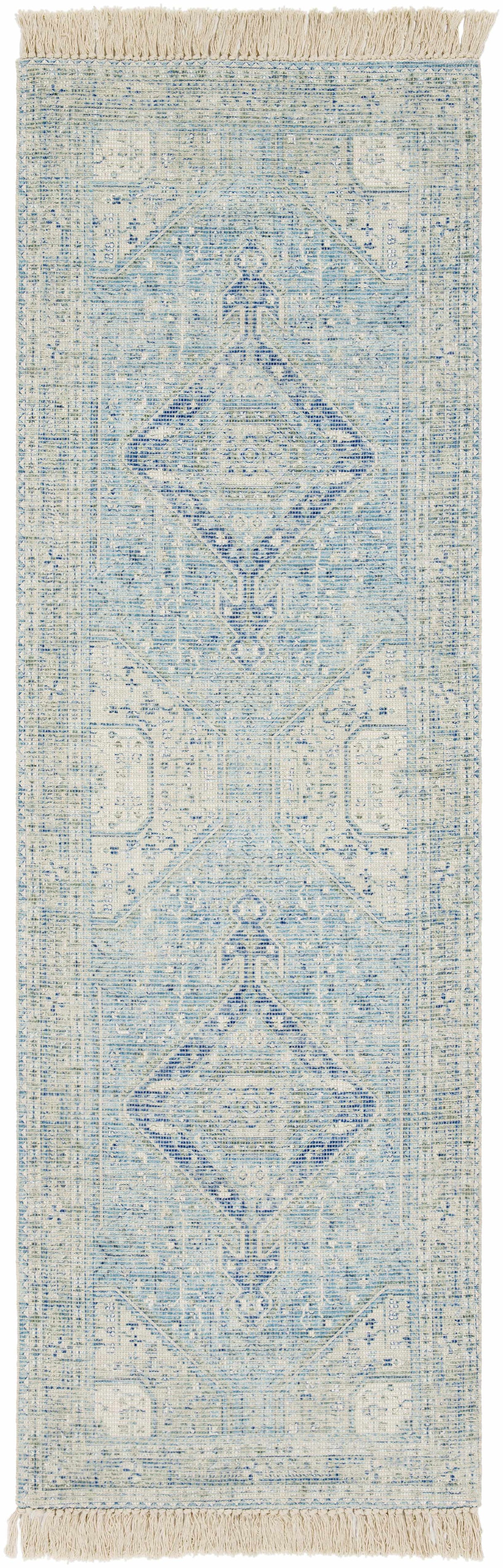 Byers Handmade Cotton-blend Aqua Rug