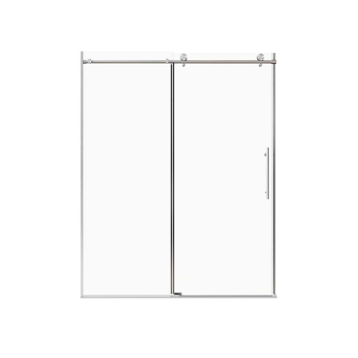 Frameless Sliding Shower Door in Brushed Nickel