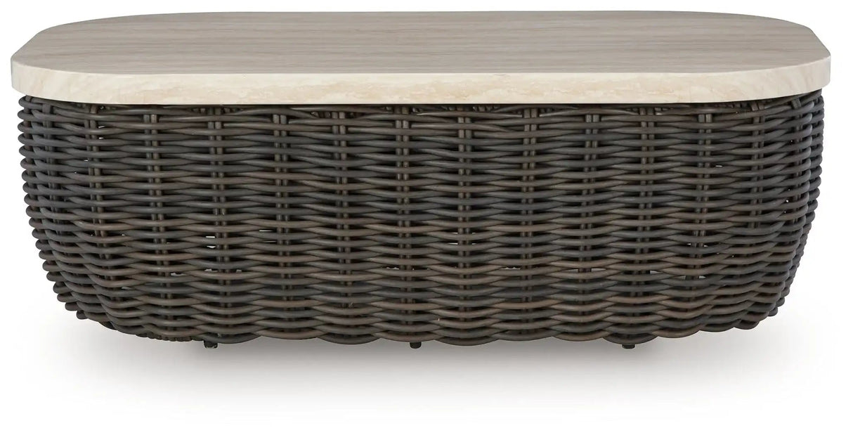 Kimora - Rectangular Cocktail Table - Beige / Dark Brown - Best Buy Furniture