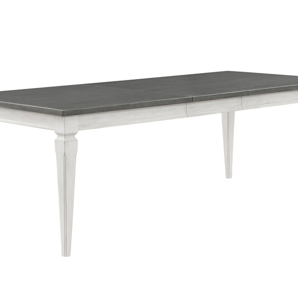 Katia - Dining Table With Leaf - Gray / White - Best Buy Furniture