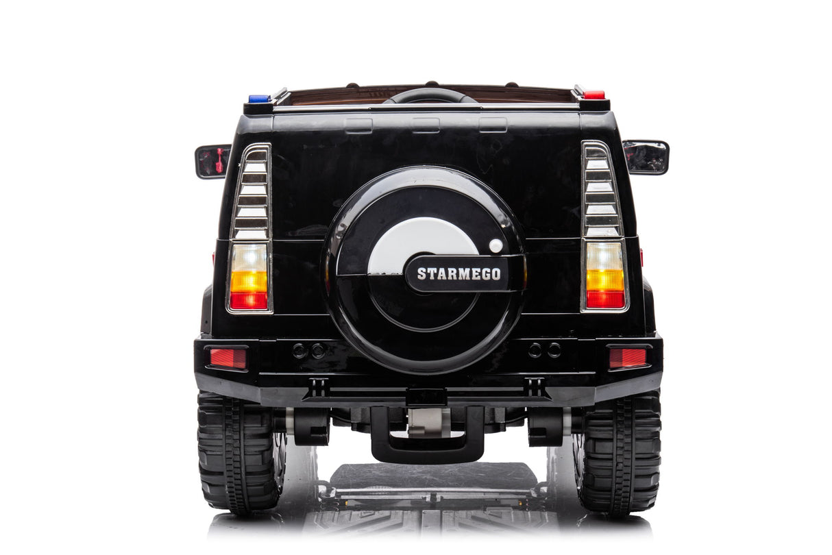 12V7A 30W*2 Four-Wheel Drive Seat One Button Start, Forward And Backward, High And Low Speed, Music, Front Light, Power Display, Two Doors Can Open, 2.4G R / C, Seat Belt Four Wheel Absorber