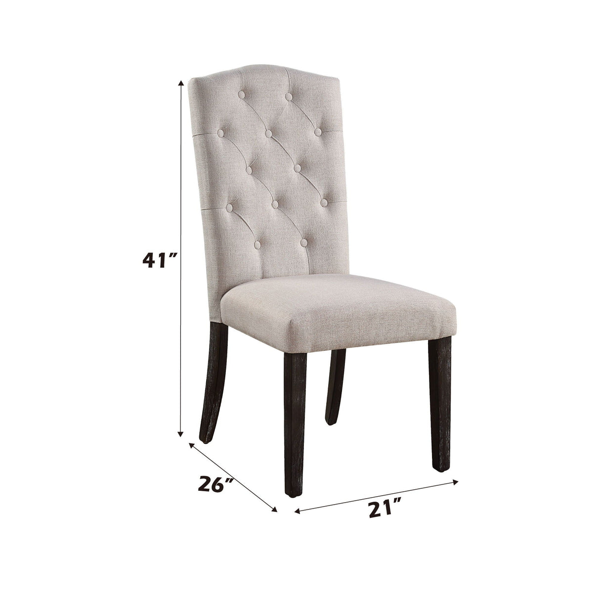 Gerardo - Linen Weathered Dining Chair (Set of 2) - Beige - Best Buy Furniture