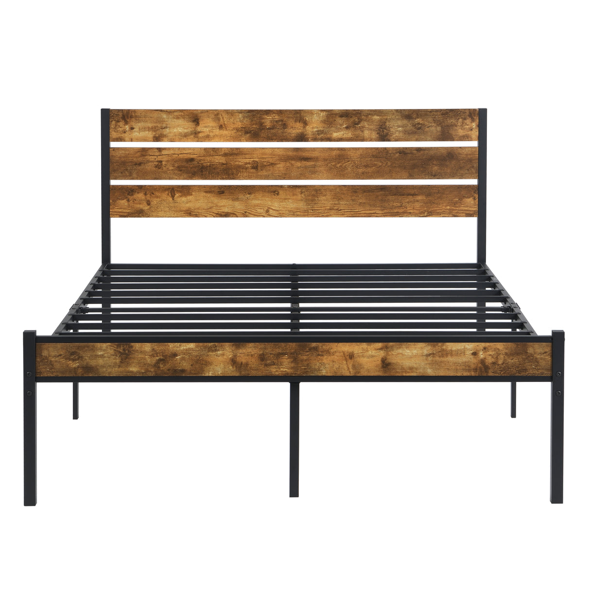 Full Size Bed Frame with Wood Headboard