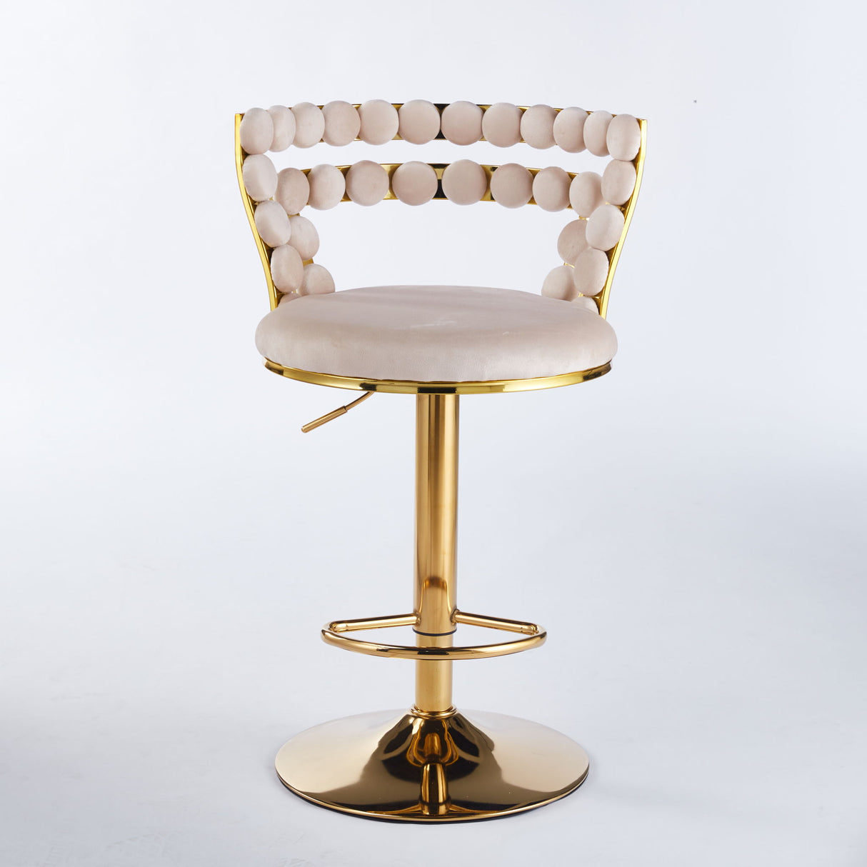 Modern Bar Chair With Iron Tube Legs, Soft Cushions And Comfortable Backrest (Set of 2)