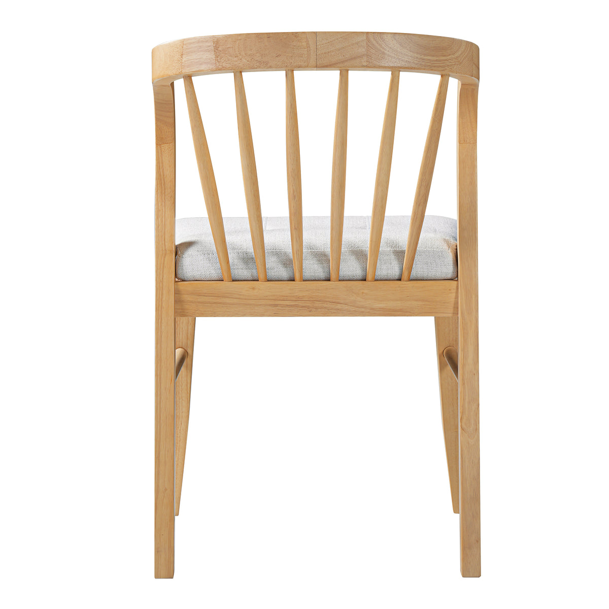 Mid-Century Modern Rubber Wood Dining Chair With Upholstered Seat (Set of 2)