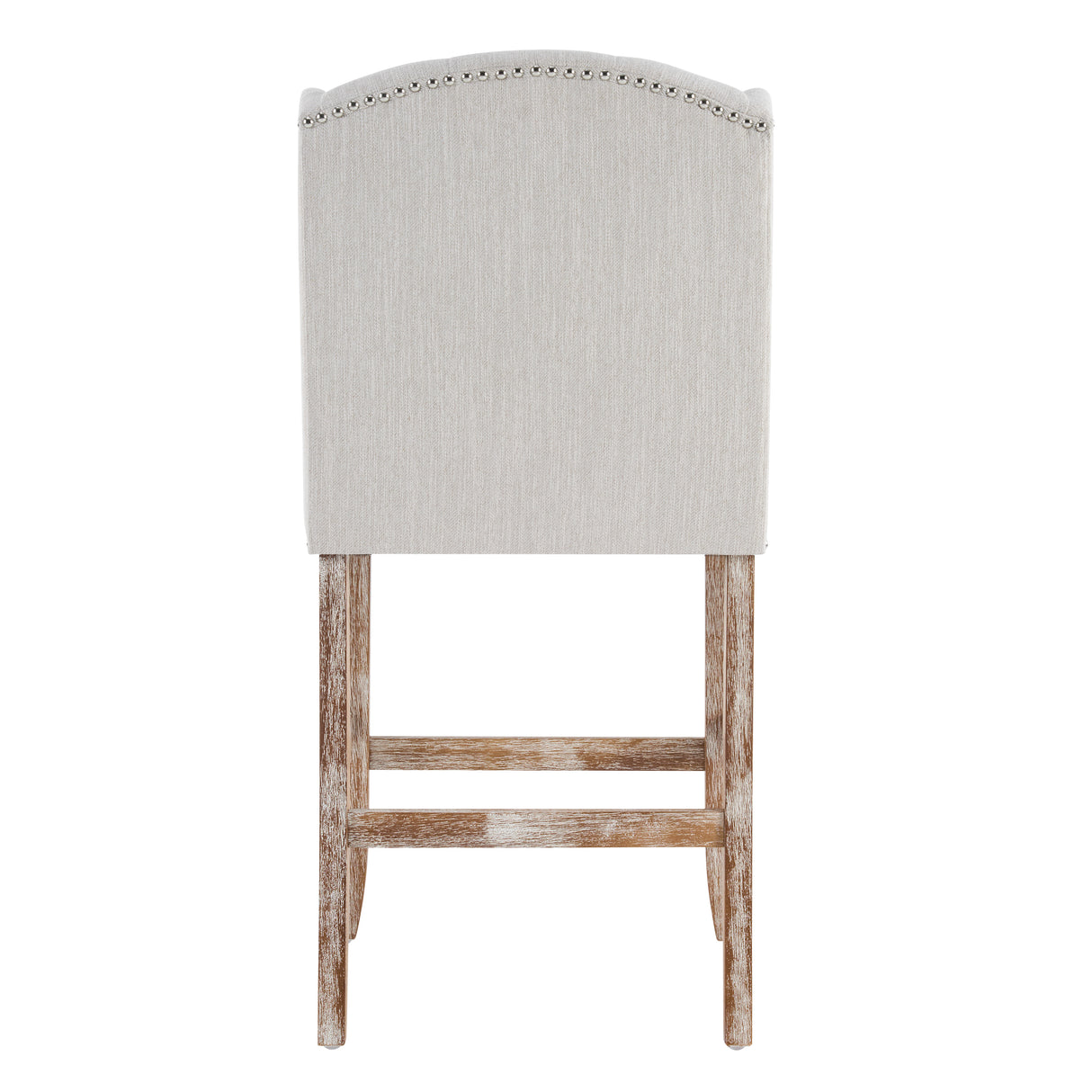 26.78'' Seat Height Vienna Contemporary Fabric Tufted Wingback Counter Stools, Set of 2