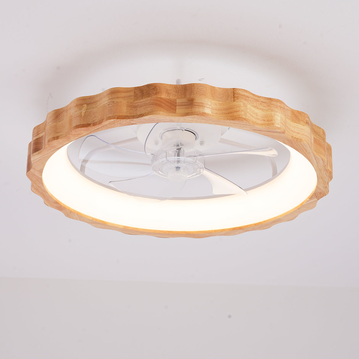 20" Plum Blossom Flush Mount Ceiling Fan with Lights and Remote