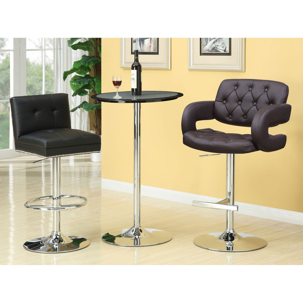 Adjustable Bar Stool With Upholstery