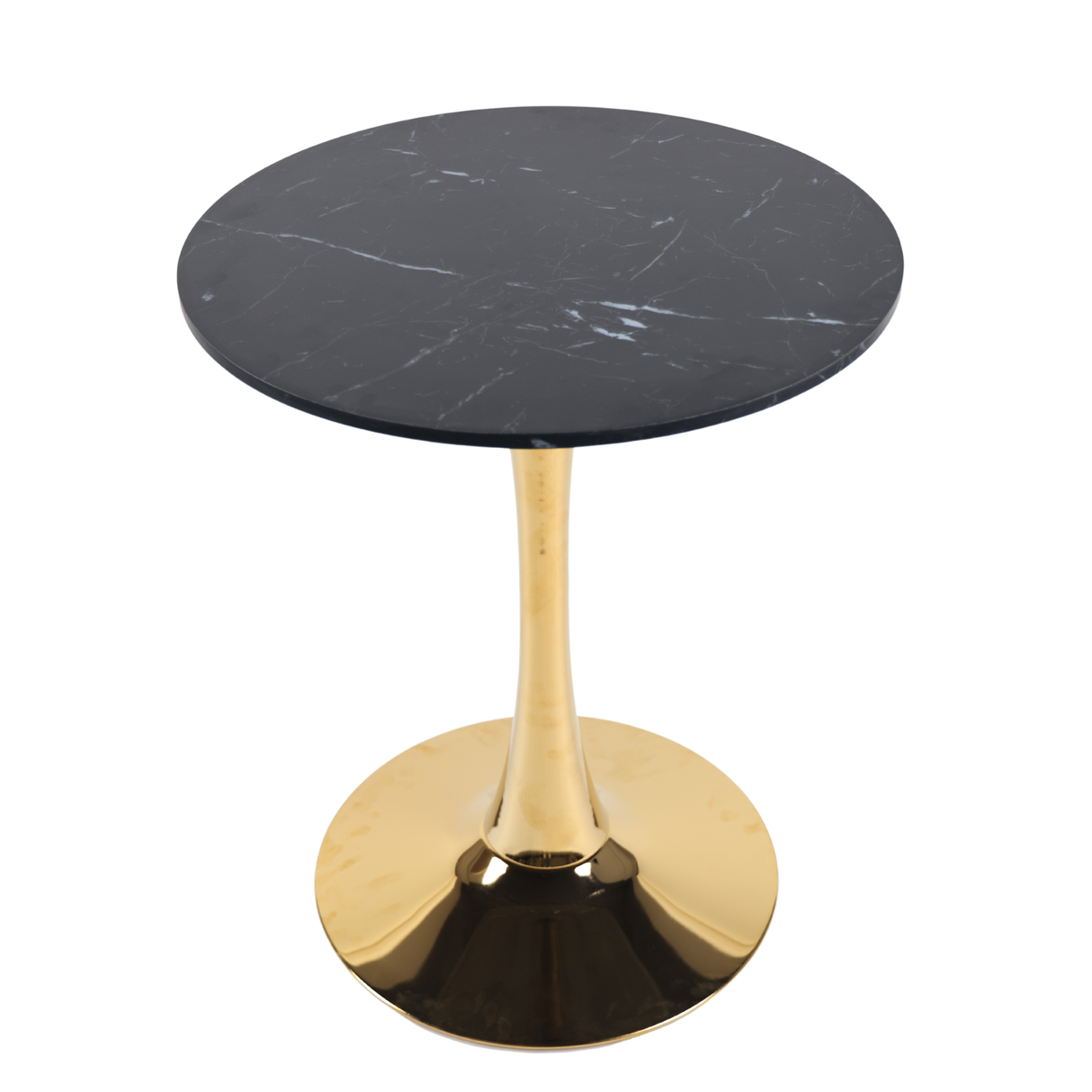 Mid-Century Black Marble Tulip Table