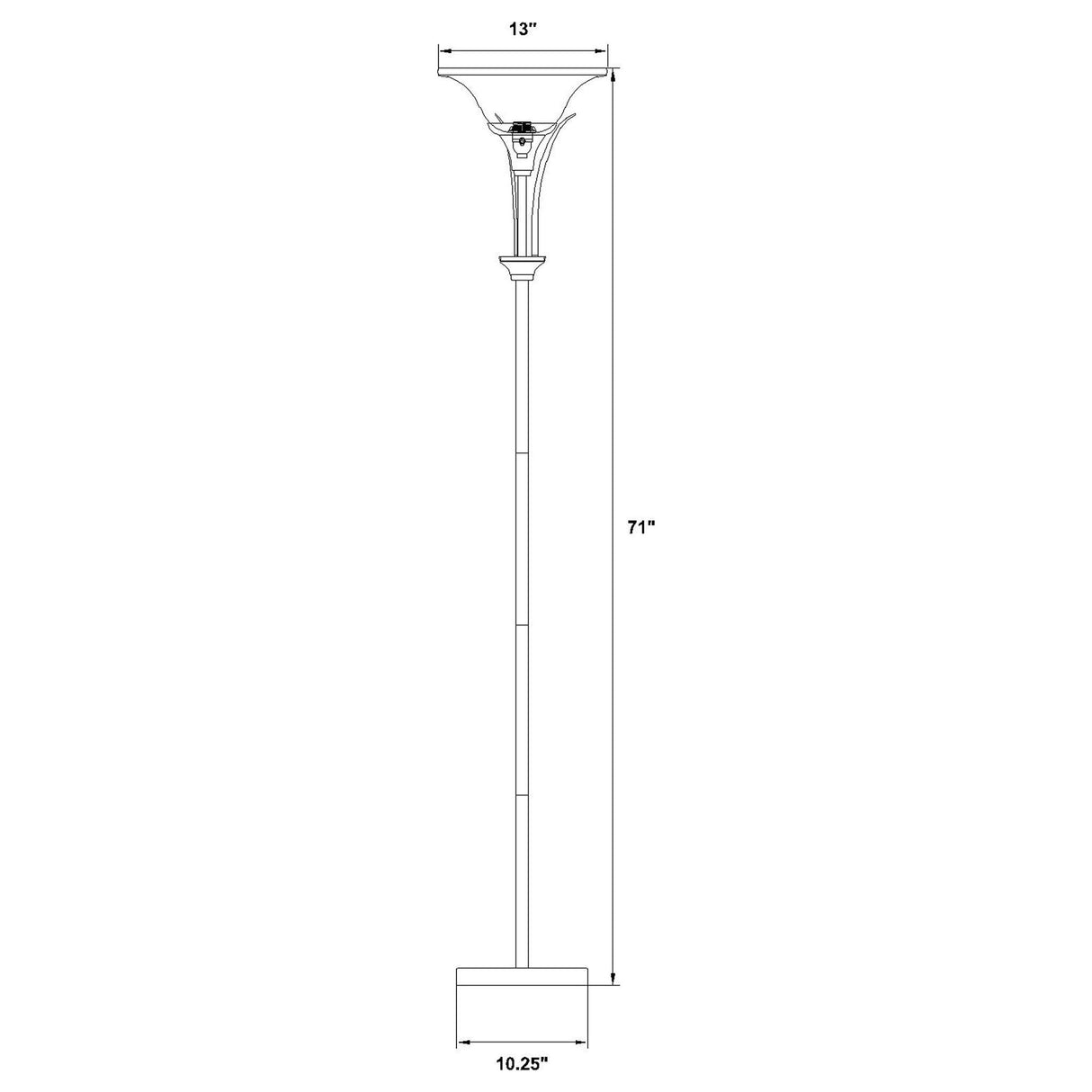 Jessa - Torchiere Floor Lamp With Soft Glass Shade - Silver