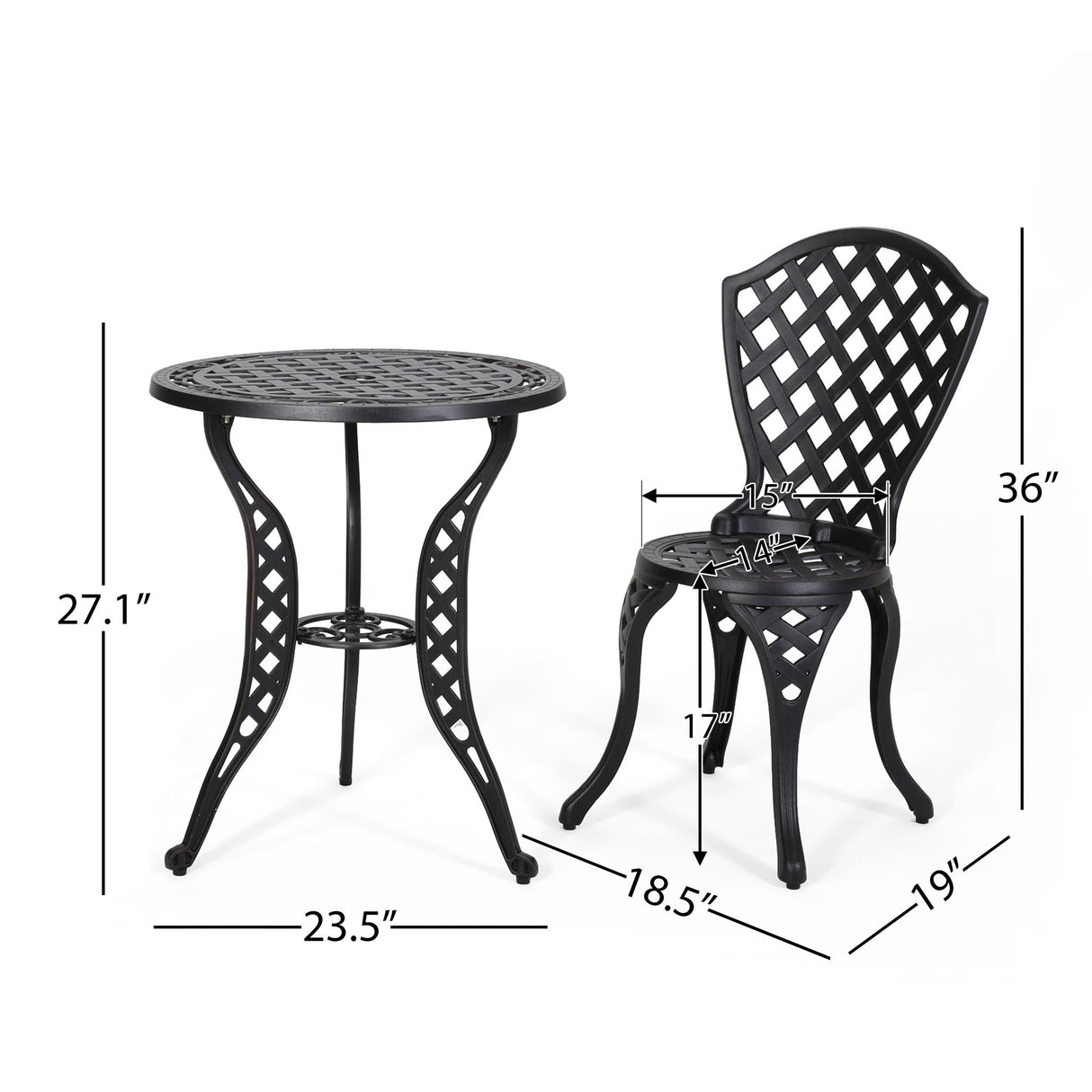 Bono Metal Bistro Set - Black - Best Buy Furniture