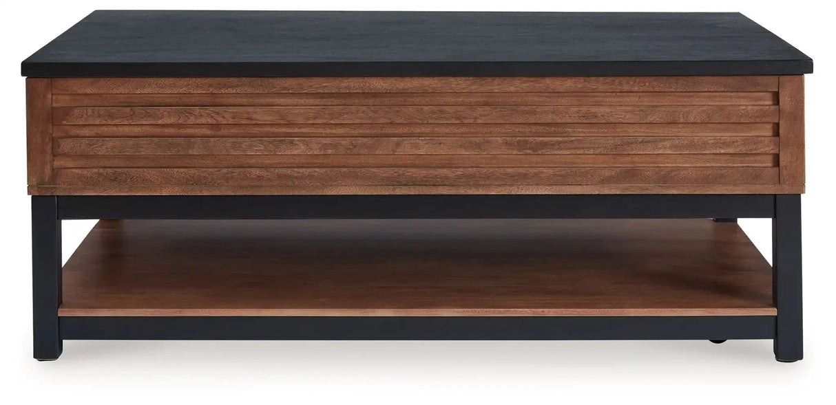 Kallari - Lift Top Cocktail Table - Warm Brown / Black - Best Buy Furniture